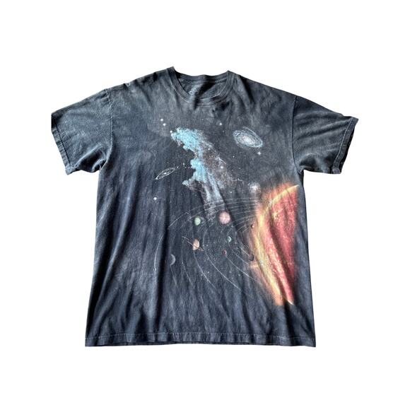 Vintage The Mountain Galaxy Print Faded Black Tie Dye XL Tshirt - Picture 1 of 7